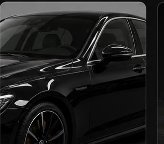 Window film and car crystal application on a black luxury sedan